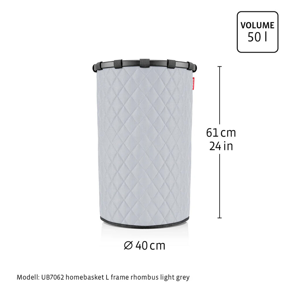 Canasto Multiuso Homebasket Rhombus - Light Grey image number 5.0