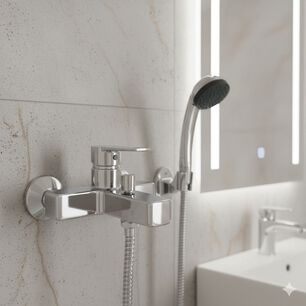 Monomando Tina Ducha Linea Napoles Stretto Color Cromo