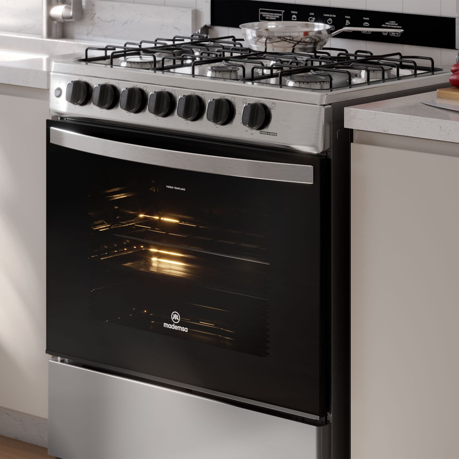 Cocina A Gas 6 Platos Horno Vapor Y Parrillas Alambr&oacute;n Fm6lsc Inox image number 10.0