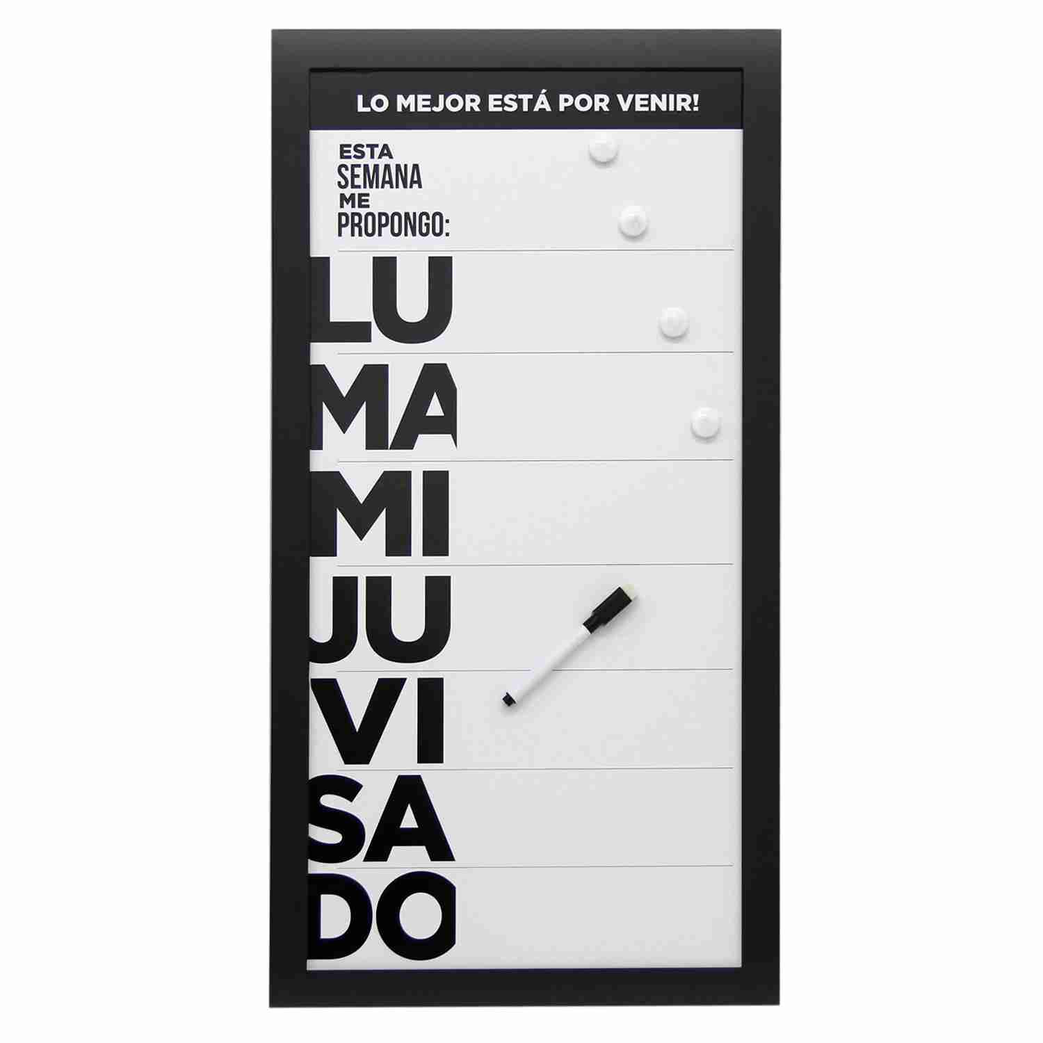 Pizarra Pl&aacute;stica Negro 30x60 Work Negro Vgo image number 0.0