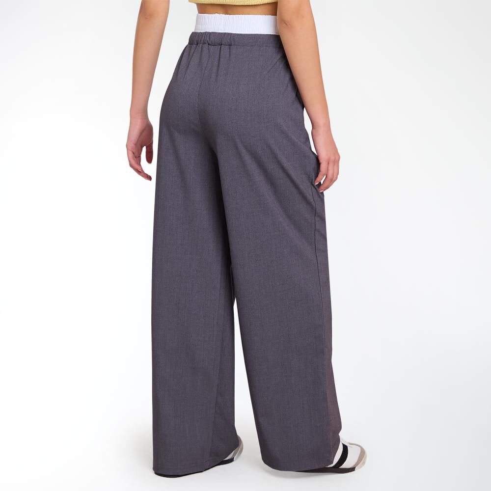 Pantalón Doble Pretina Y Amarras Tiro Medio Relax Mujer Freedom image number 3.0