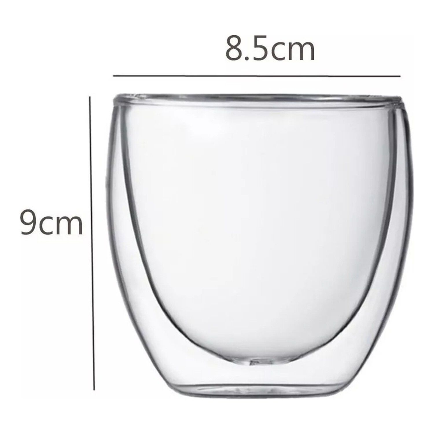 Set 8 Tazas Espresso Doble Pared Vidrio Borosilicato 250ml image number 2.0