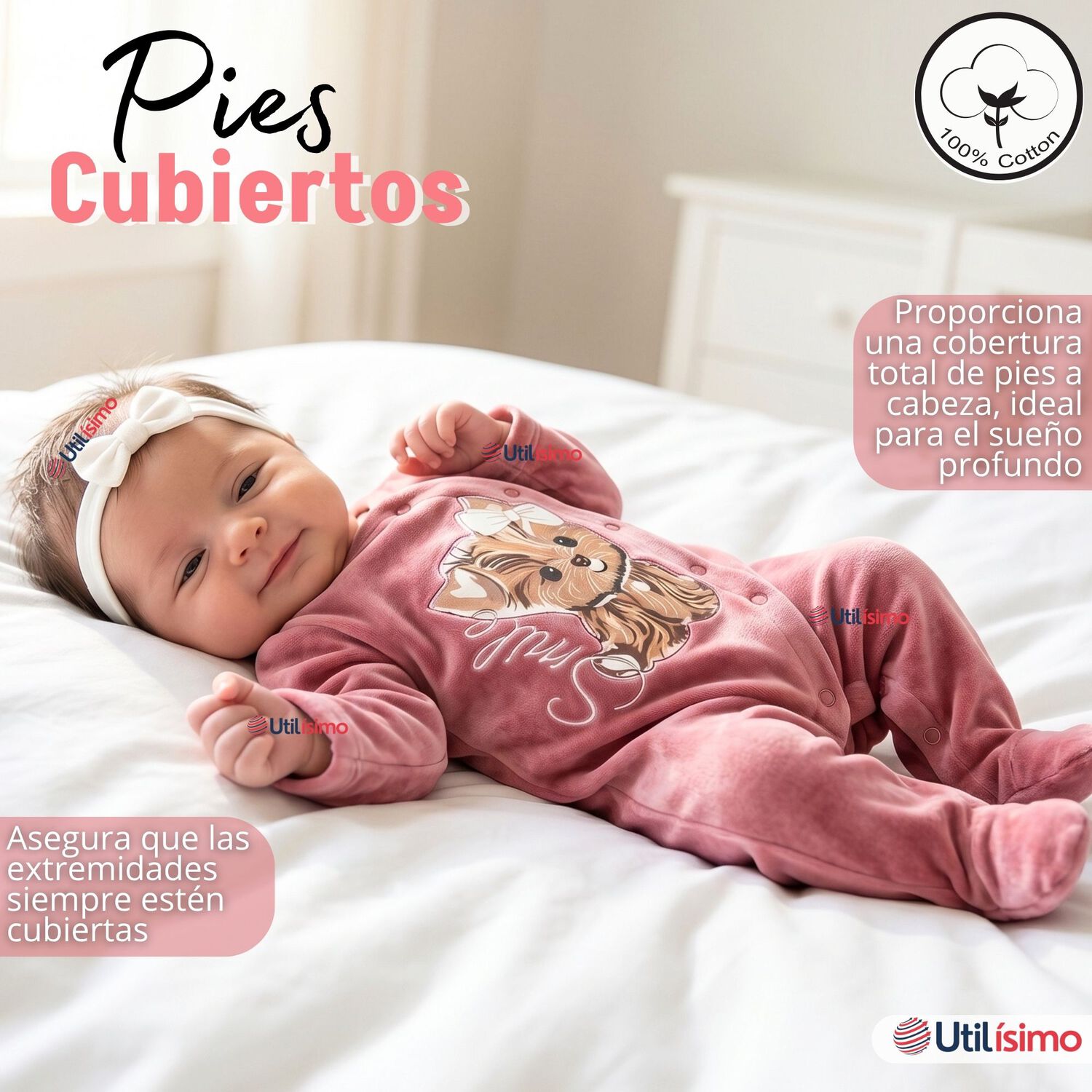 Enterito Tela Plush Rosado Beb&eacute; Ni&ntilde;a image number 7.0