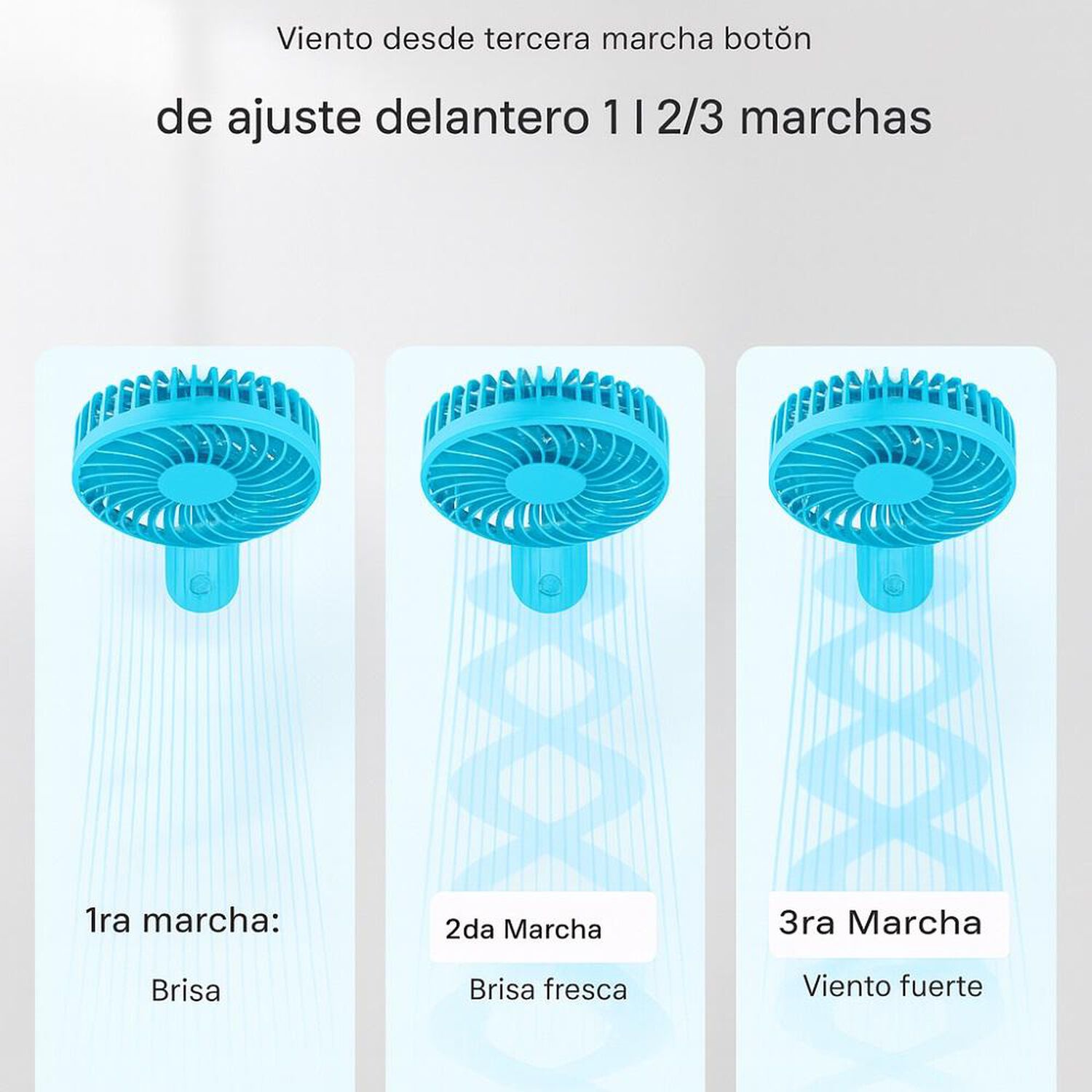 Mini Ventilador Port&aacute;til De Mano 3 Velocidades Recargable image number 4.0