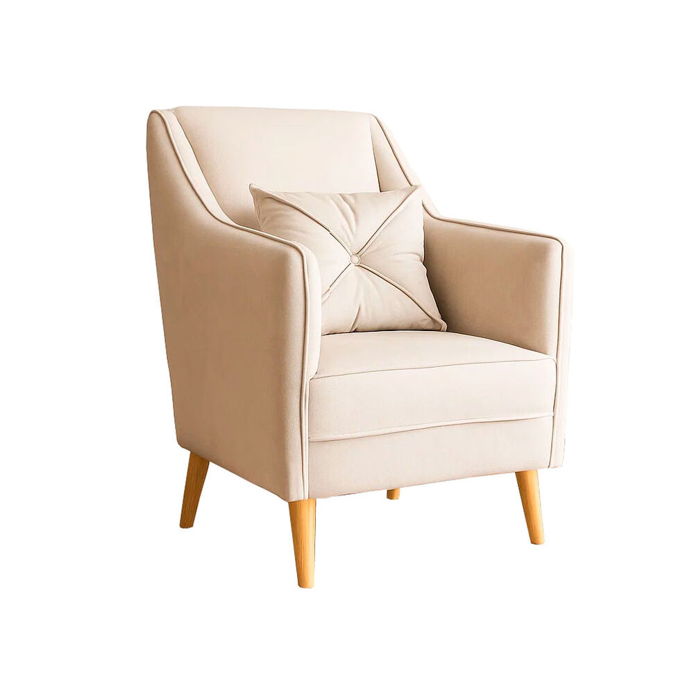Poltrona Aria Felpa Beige image number 1.0