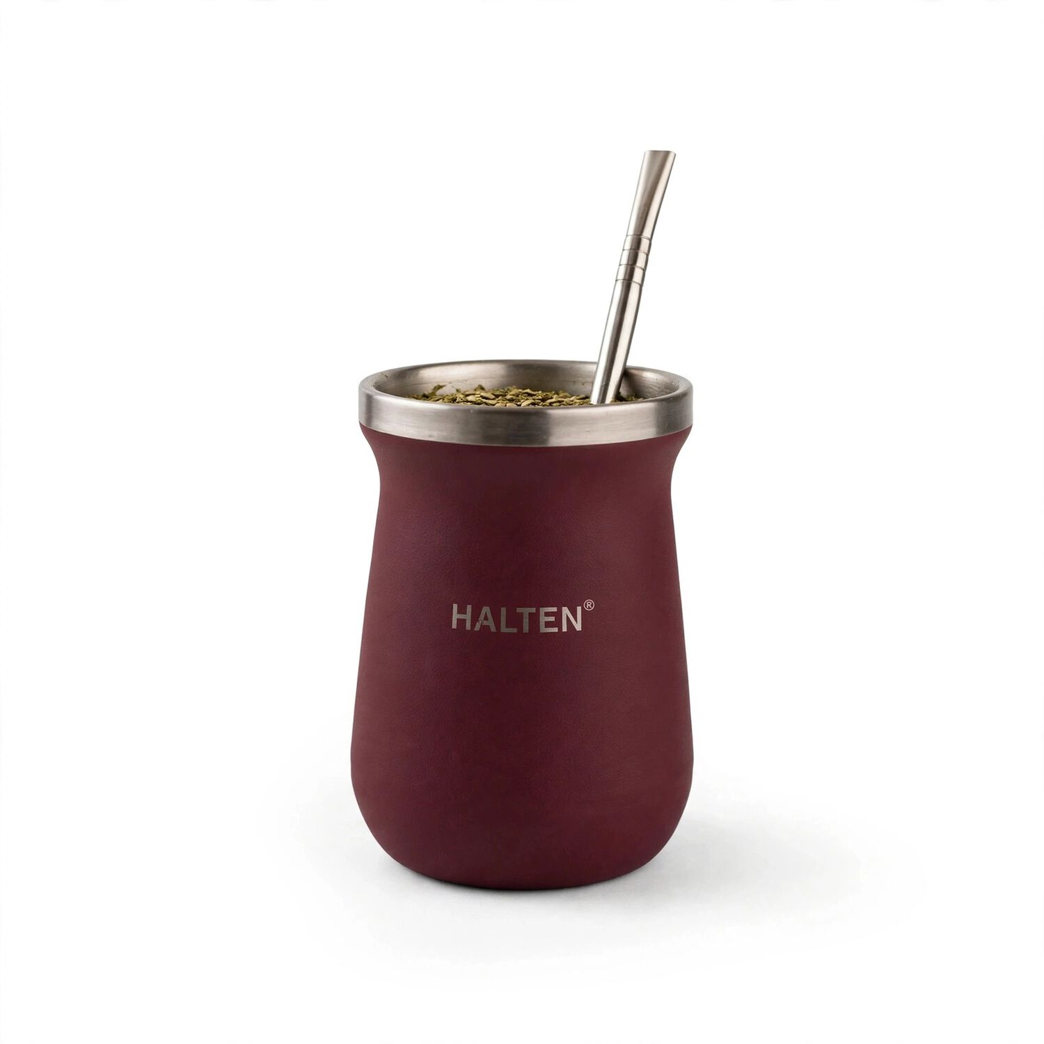 Mate T&eacute;rmico De Acero Inoxidable 300 Ml Con Bombilla Conserva Calor 1 Hora Y Fr&iacute;o 6 Horas Color Burdeo image number 4.0