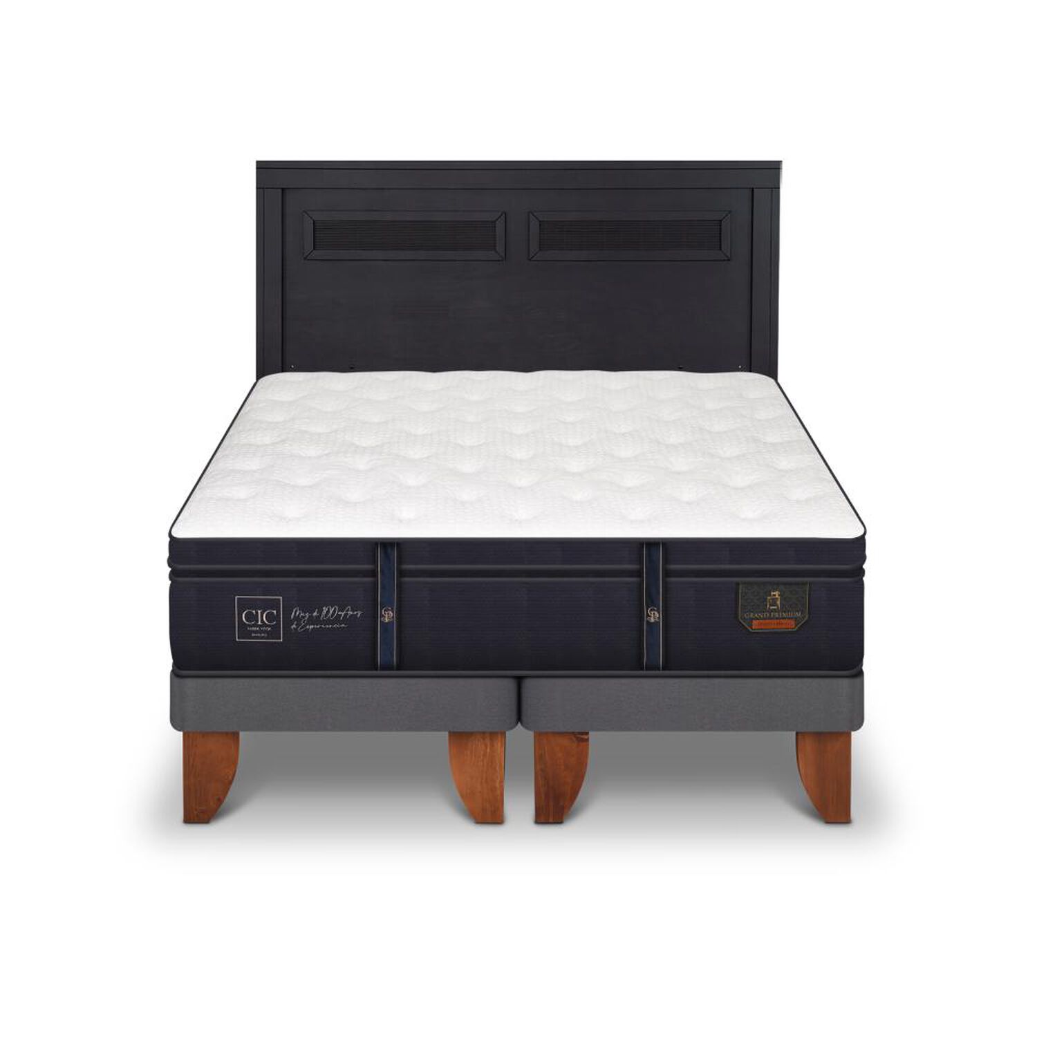 Cama Europea Cic Linea Premium / 2 Plazas / Base Dividida + Respaldo image number 0.0