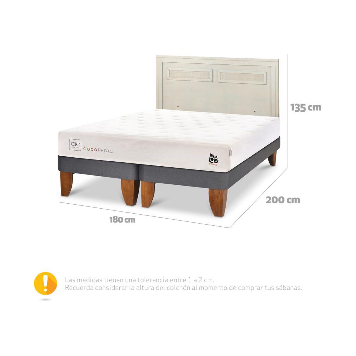 Cama Europea Cic Cocopedic / King / Base Dividida + Respaldo image number 6.0