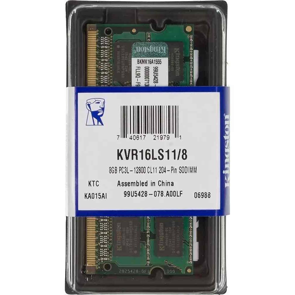 Memoria Ram Valueram Color Verde 8gb 1 Kingston Kvr16ls11/8 image number 1.0