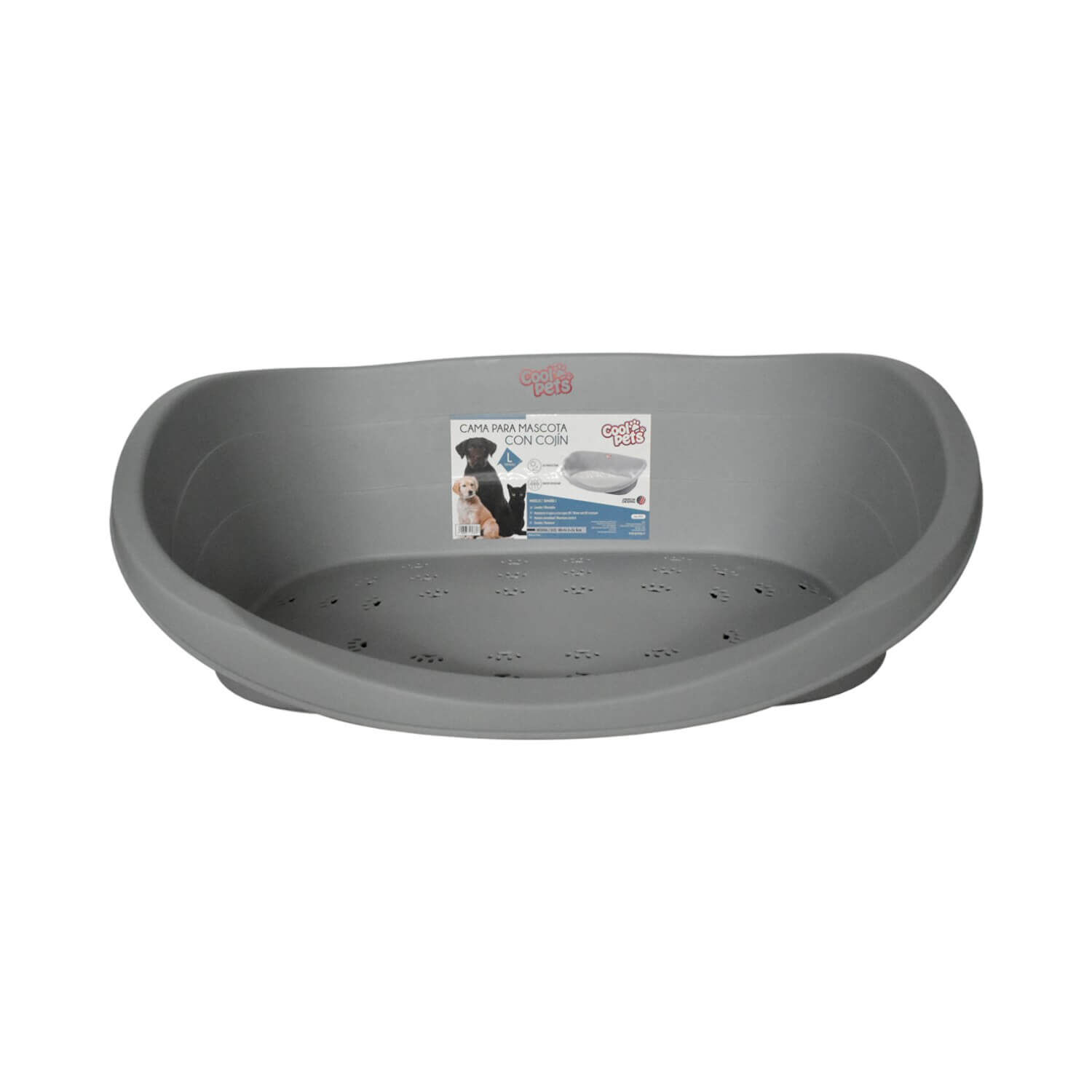 Cama Plastica Para Mascotas Con Cojin M 62x43x23 Cool Pets image number 4.0