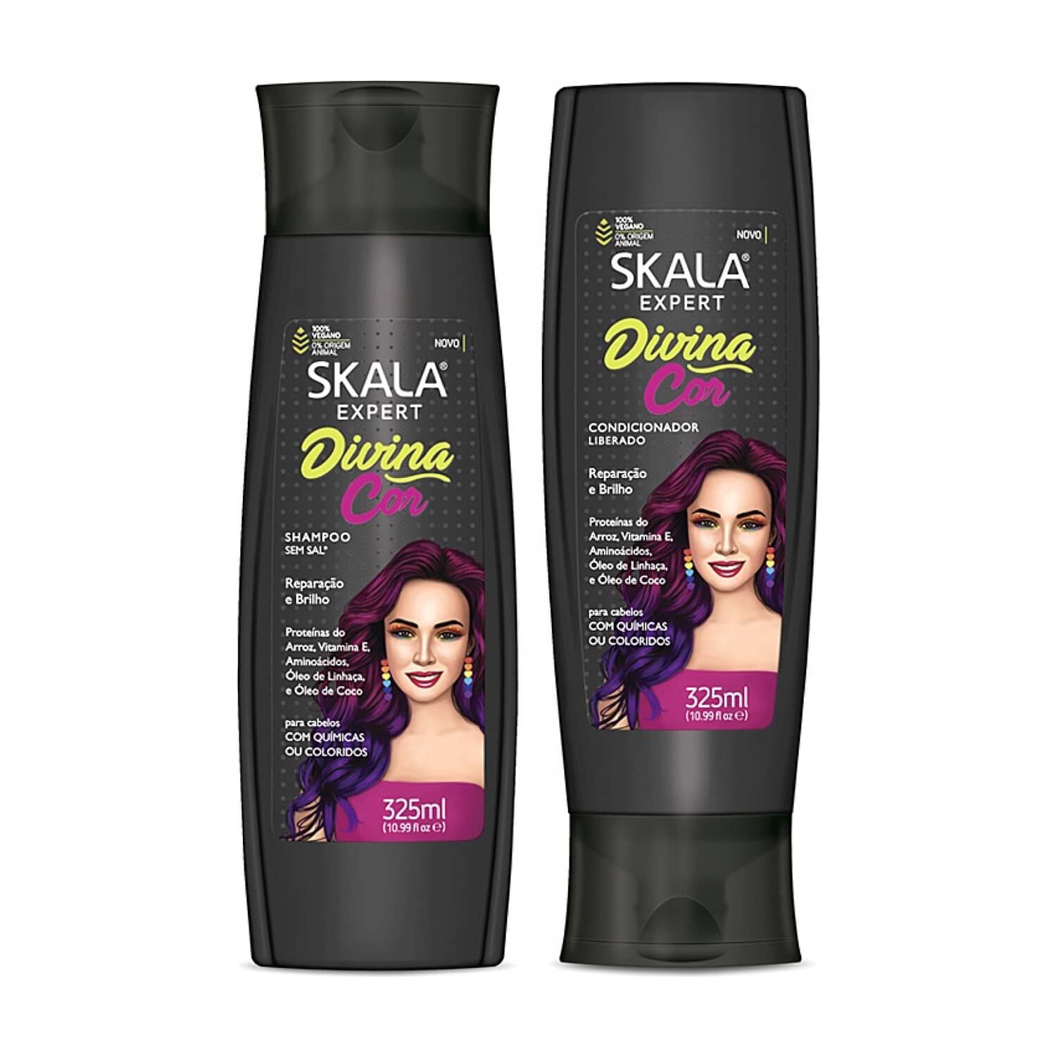 Kit Shampoo Y Acond Divina Cor Skala Expert 650ml image number 1.0