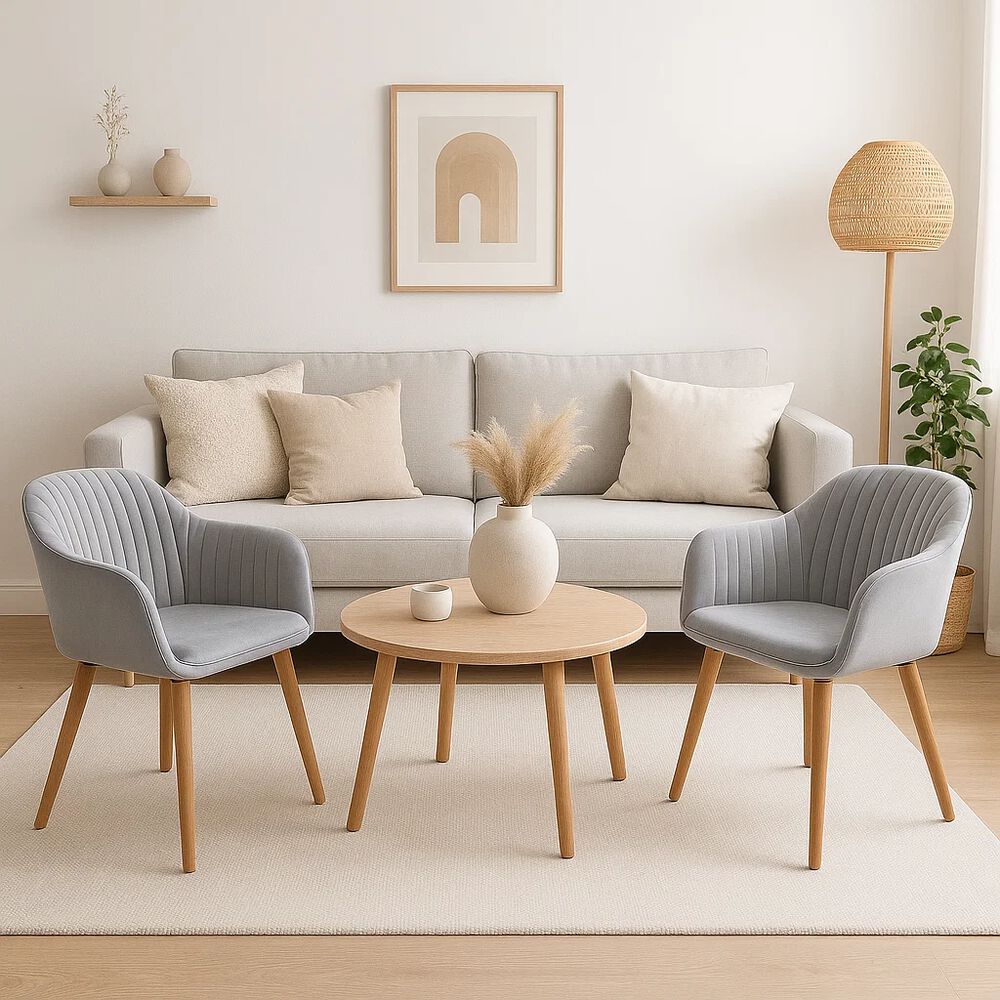 Pack De 2 Butacas Sitiales Poltronas Diamante Terciopelo - Gris image number 2.0