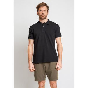 Polera Slim Lisa Manga Corta Cuello Piqué Hombre Trial Polera Slim Lisa Manga Corta Cuello Piqué Hombre Trial