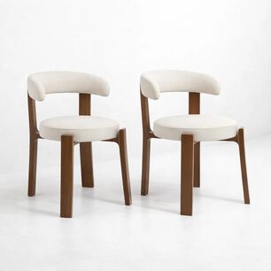 Pack De 2 Sillas Sitiales Hima Respaldo Curvo - Blanca