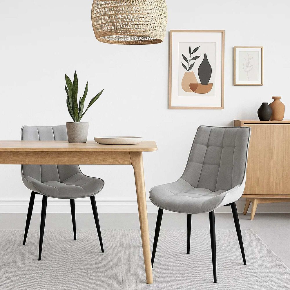 Pack De 2 Sillas De Comedor Macron Acolchada Terciopelo - Gris image number 2.0