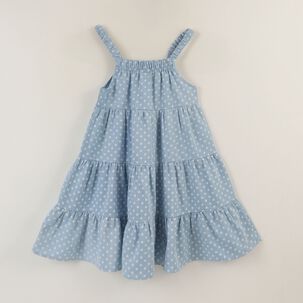 Vestido Sin Manga Ni&ntilde;a Azul Print Minnie Disney