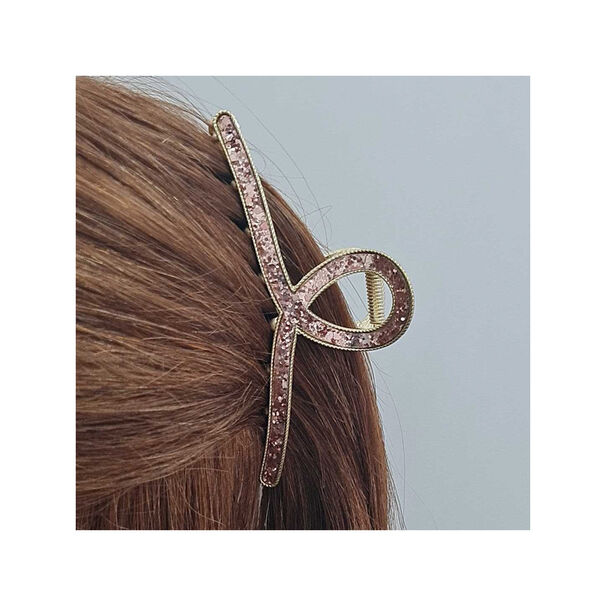 Traba Brillos Garra Tibur&oacute;n De Cabello Infinity Marron Dorado