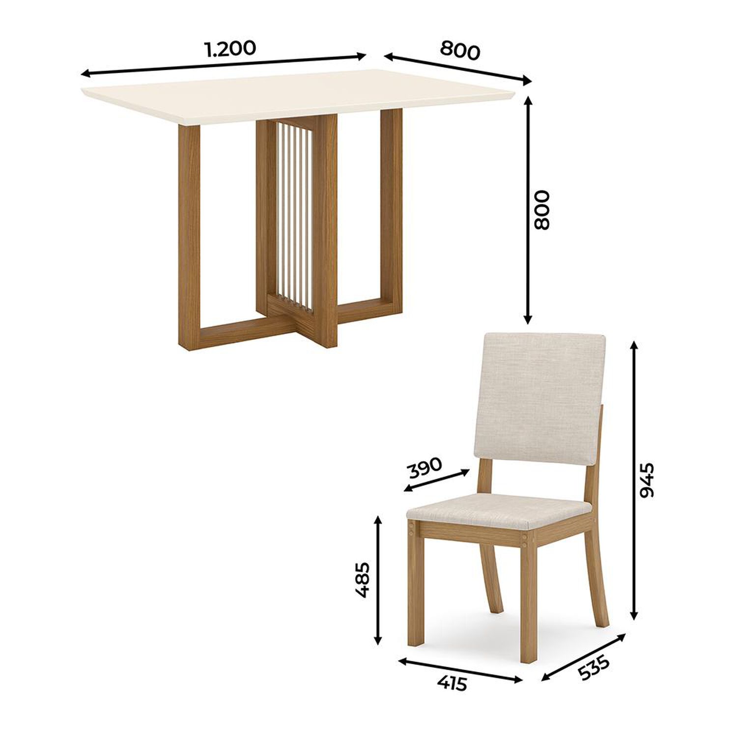 Juego De Comedor Home Mobili Trend / 4 Sillas image number 1.0
