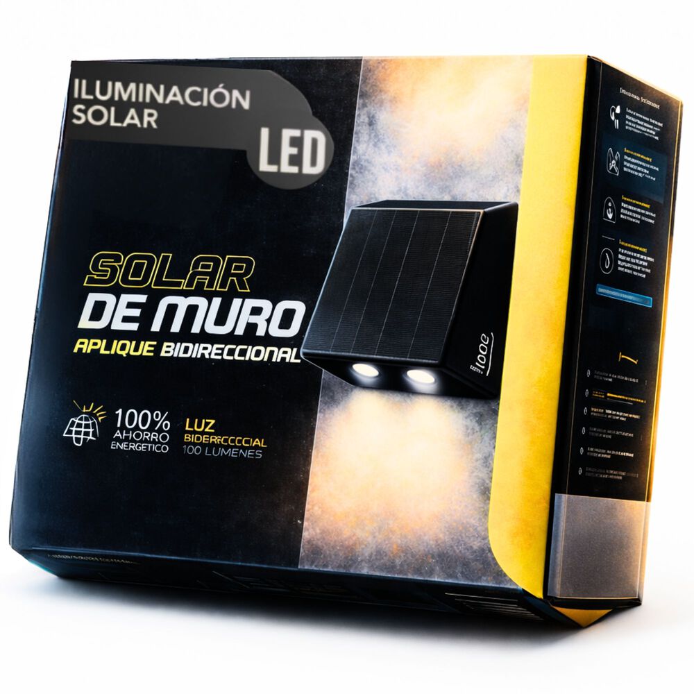 Luminaria Solar De Muro Aplique Cct Bidireccional Exterior image number 4.0
