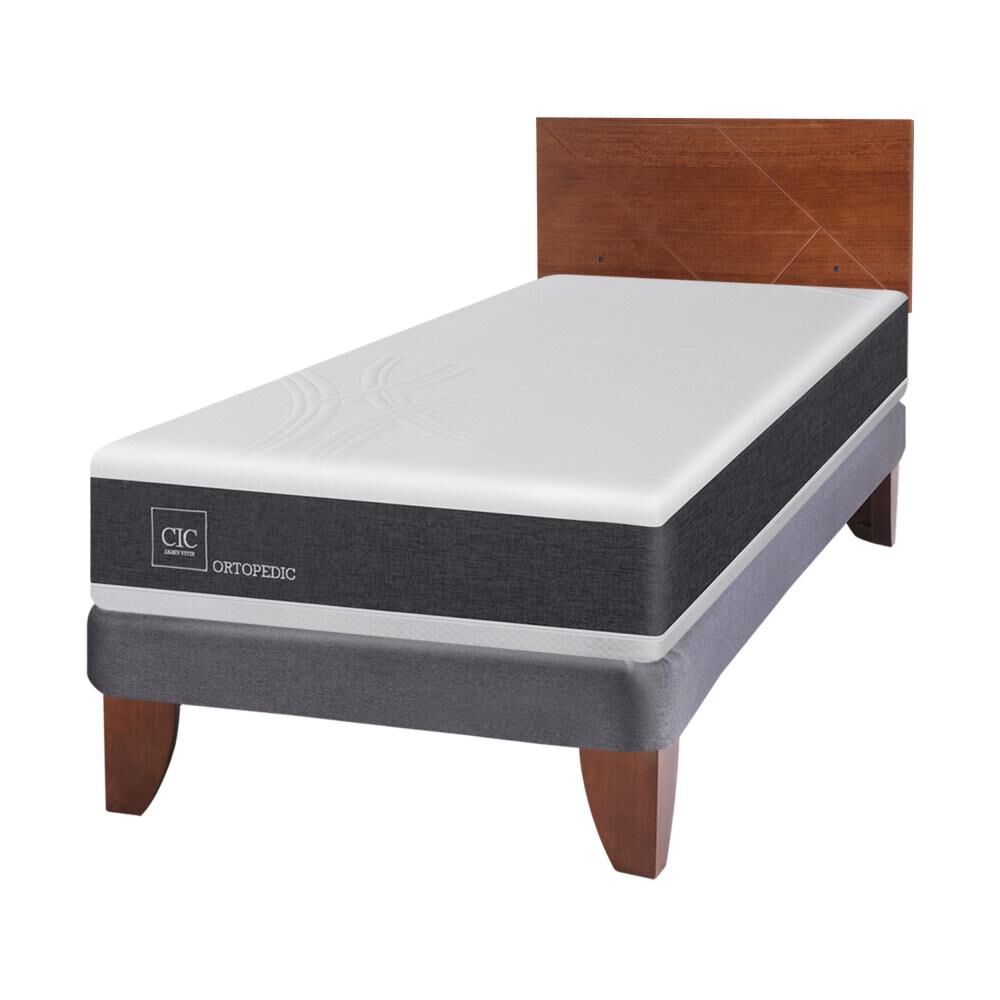 Cama Europea Cic Ortopedic / 1.5 Plazas / Base Normal + Respaldo image number 1.0
