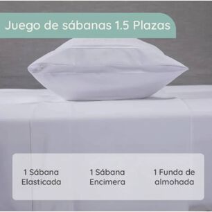 Sabana 1800 1,5 Plaza Ultra Suave + Funda Bordada