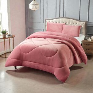 Plumon De Invierno Plush Liso Con Chiporro De 1.5 Plazas + 1 Funda Para Almohada Cip1.5p-16