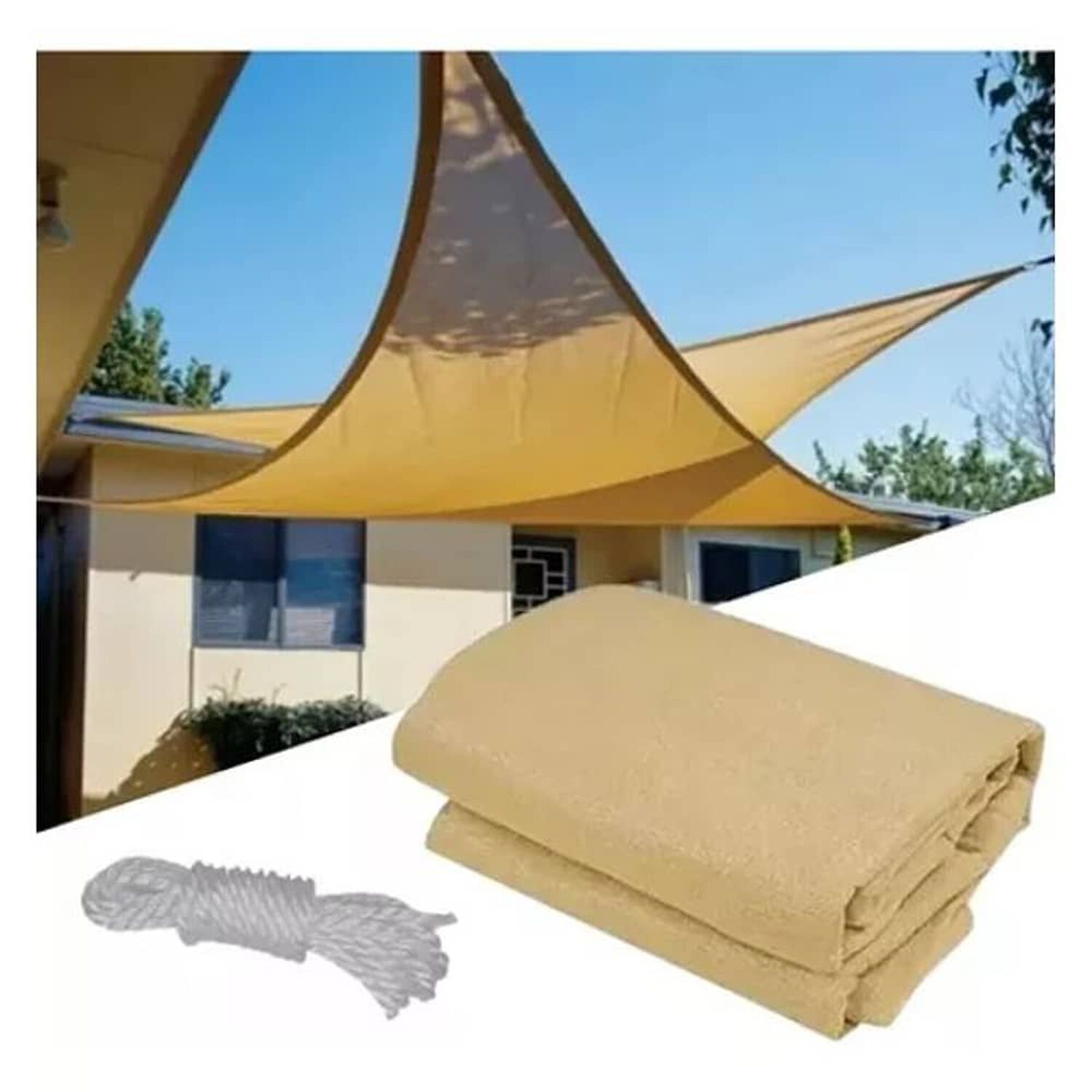 Toldo Vela Triangular Impermeable Para El Sol 5x5x5 image number 2.0