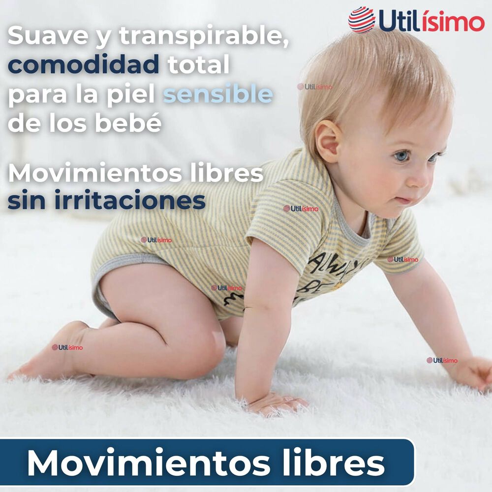 Pack 5 Bodys Ni&ntilde;o Manga Corta Tedmimak 100% Algod&oacute;n Baby Tiger image number 5.0