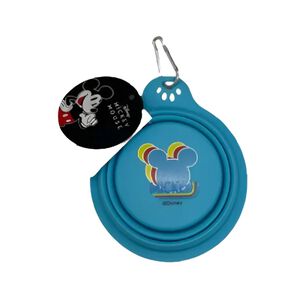 Plato Plegable De Comida Mickey Azul Para Mascotas