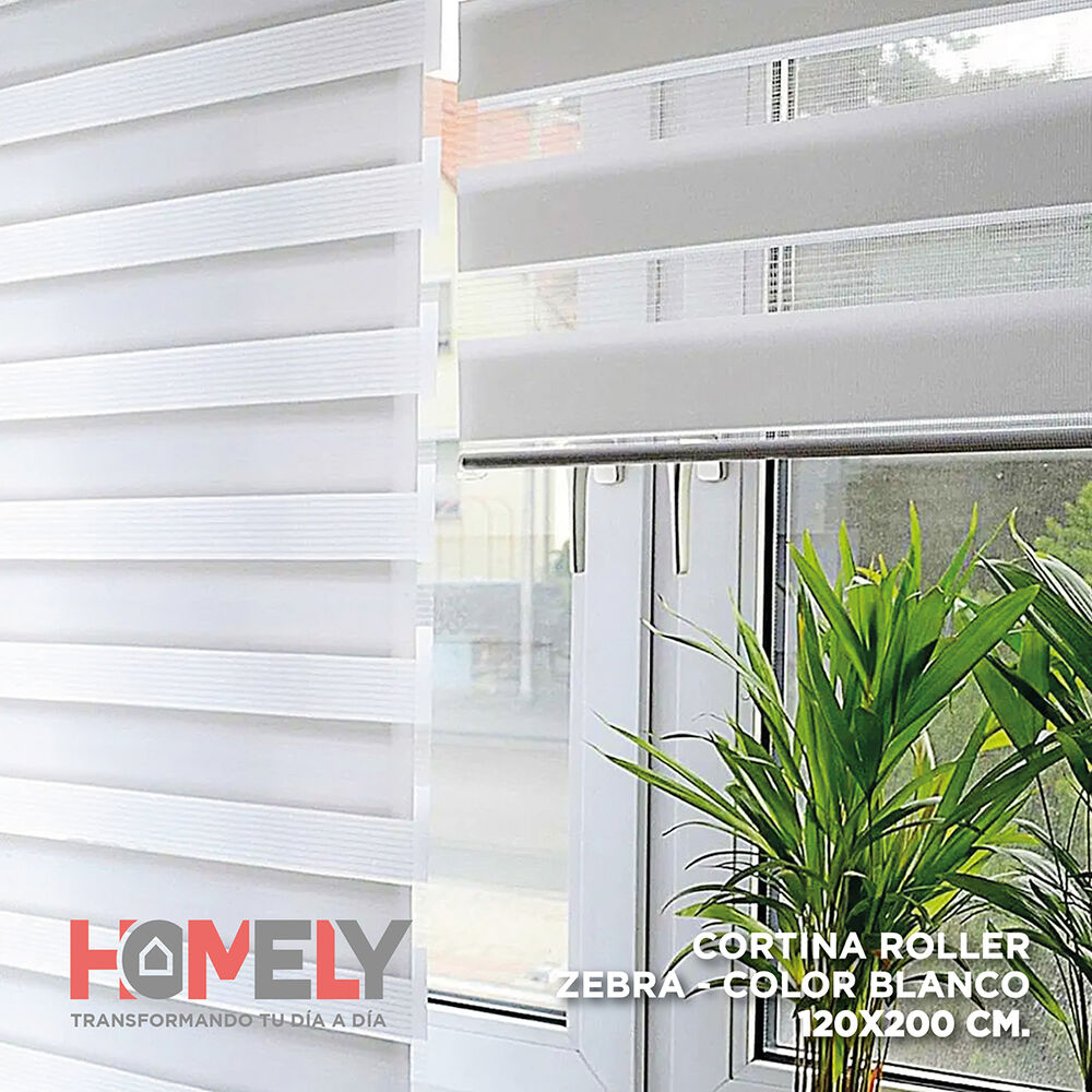 Cortinas Roller Duo 100% Dia Y Noche Zebra 120x200cm Homely image number 7.0
