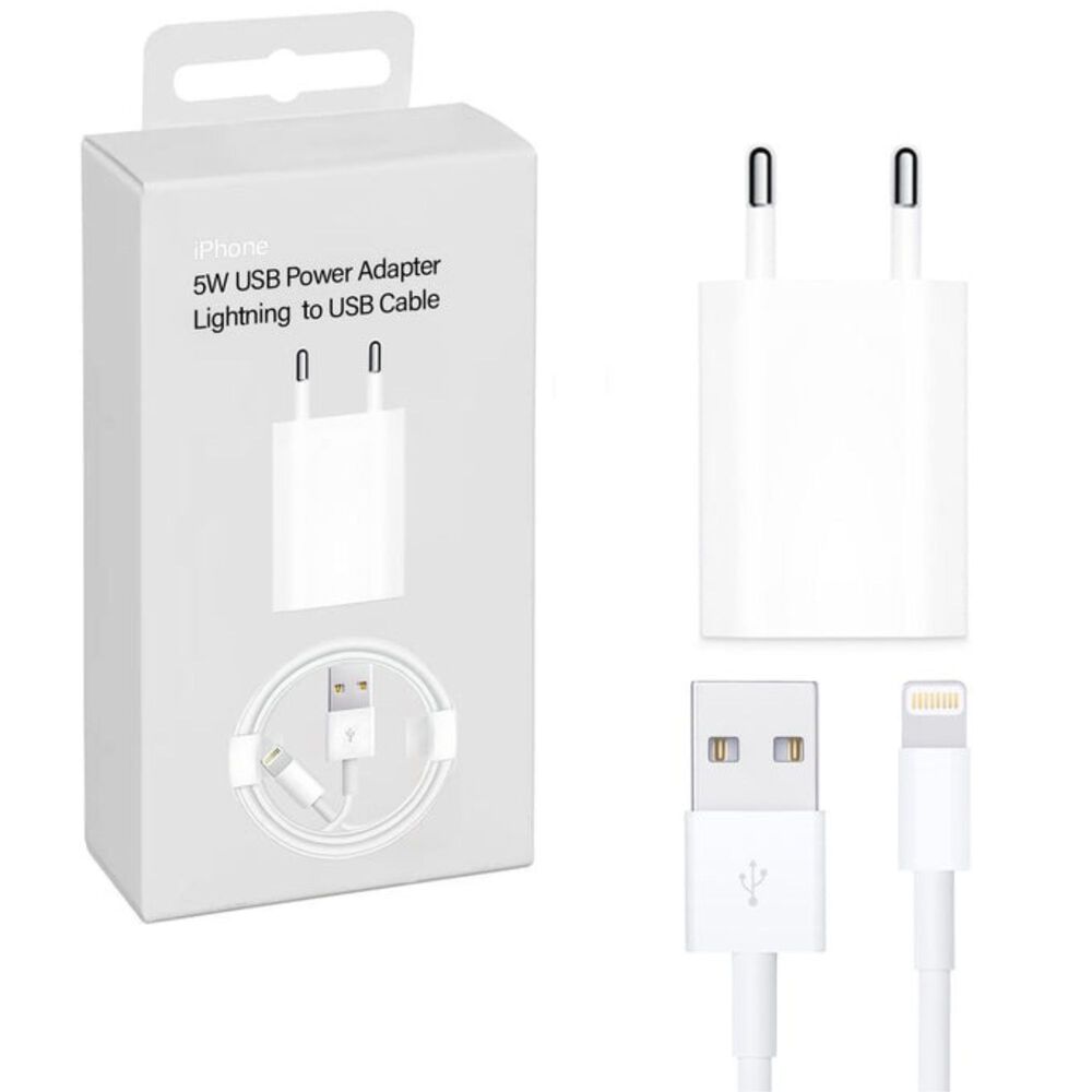 Cargador Compatible Con Iphone 5 / 6 / 7 / 8 / X / Xs / Xr 5w Cable Usb A Lightning image number 0.0