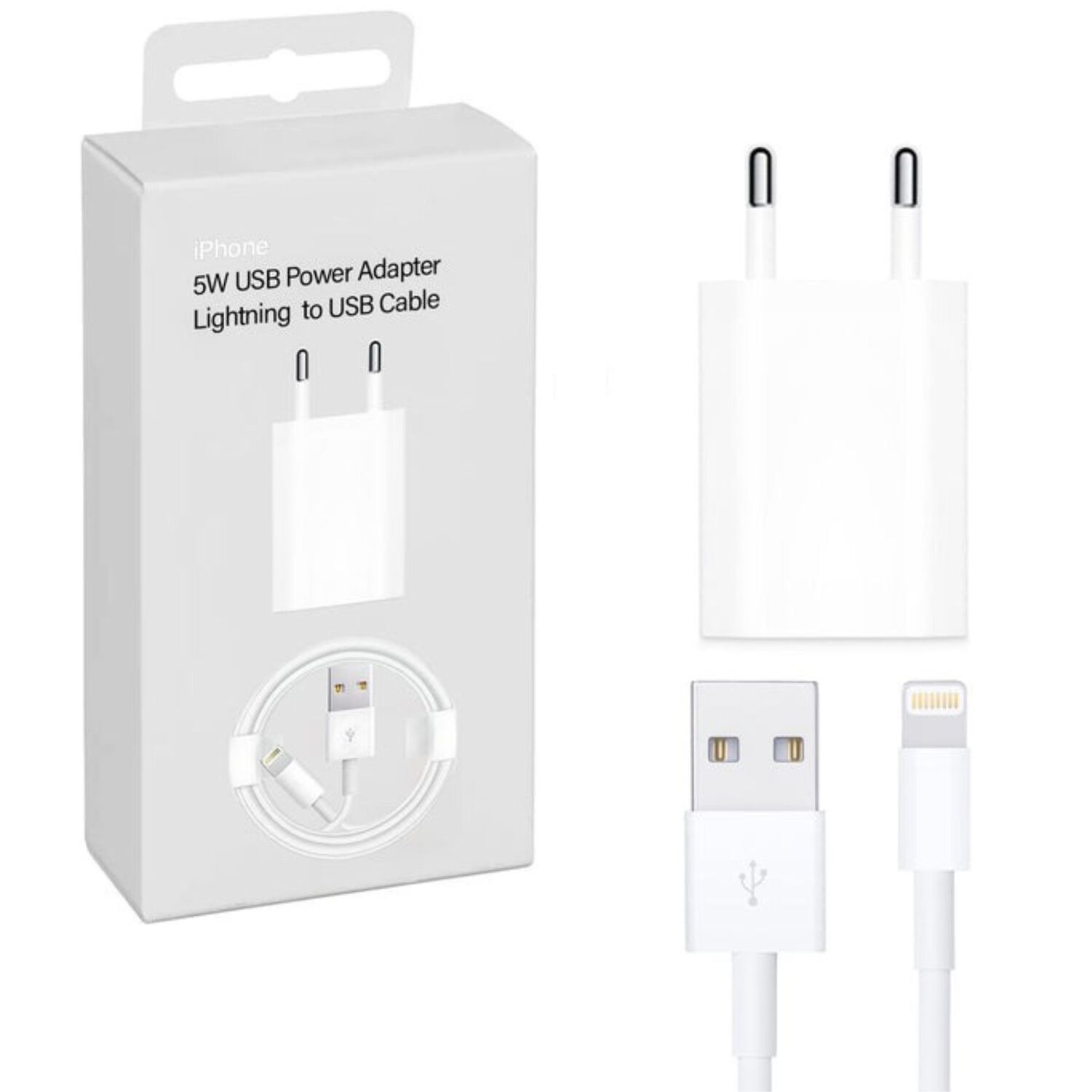 Cargador Compatible Con Iphone 5 / 6 / 7 / 8 / X / Xs / Xr 5w Cable Usb A Lightning image number 0.0
