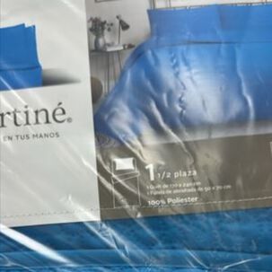 Cubrecama Quilt Reversible 1,5 Plazas Turquesa - Wonder Collection Martin&eacute;