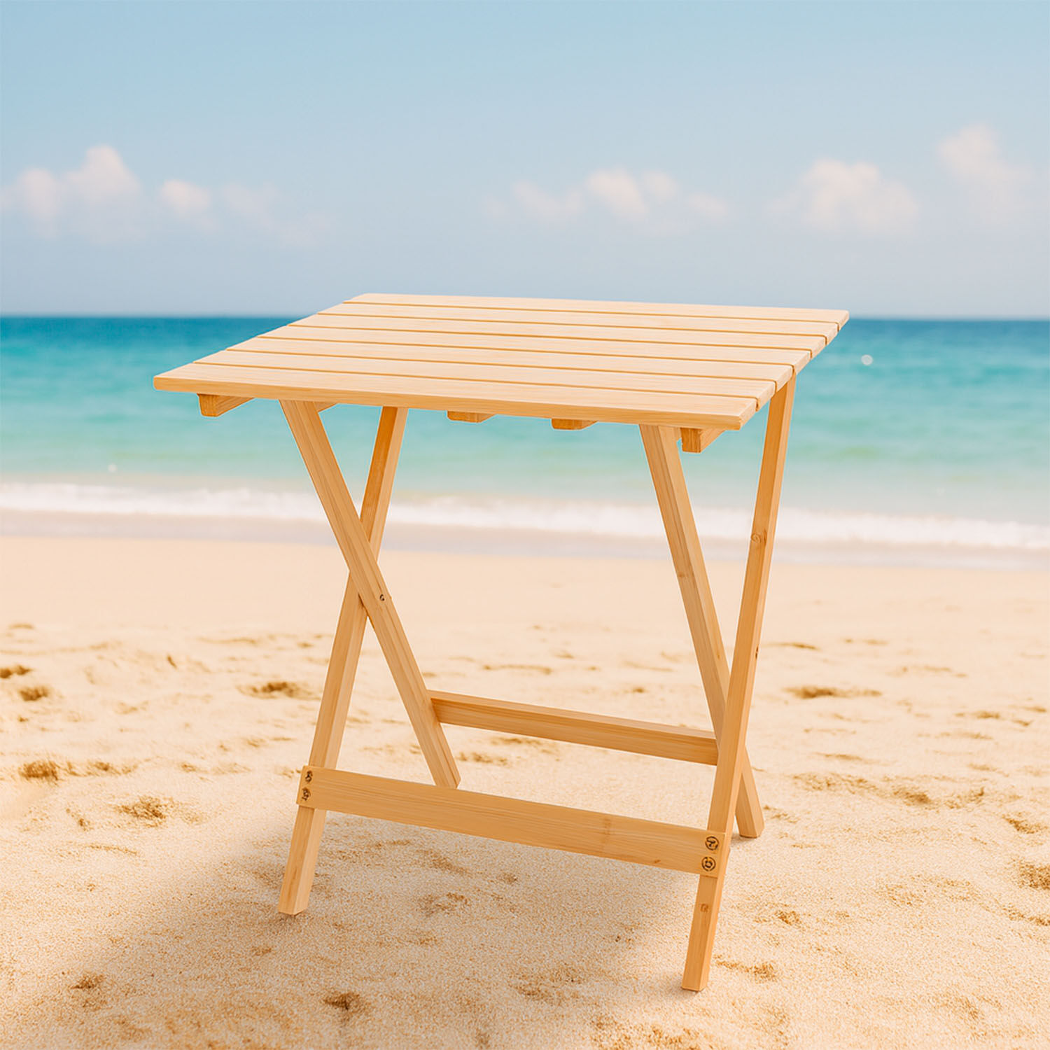 Mesa De Camping Plegable De Bamboo 465156 Cm image number 5.0