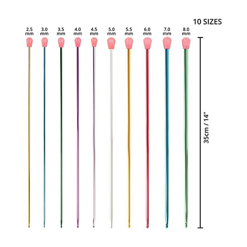 Crochet Tunecino 10unid. 2.5mm A 8mm 35cm De Largo image number 1.0