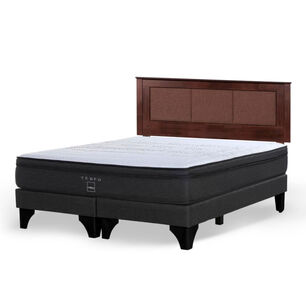Cama Europea Rosen Tempo / 2 Plazas / Base Dividida + Respaldo Rachel