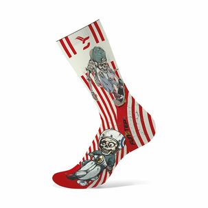 Calcetines Funstep Con Dibujos Blanco Roto/rojo L (40-43)