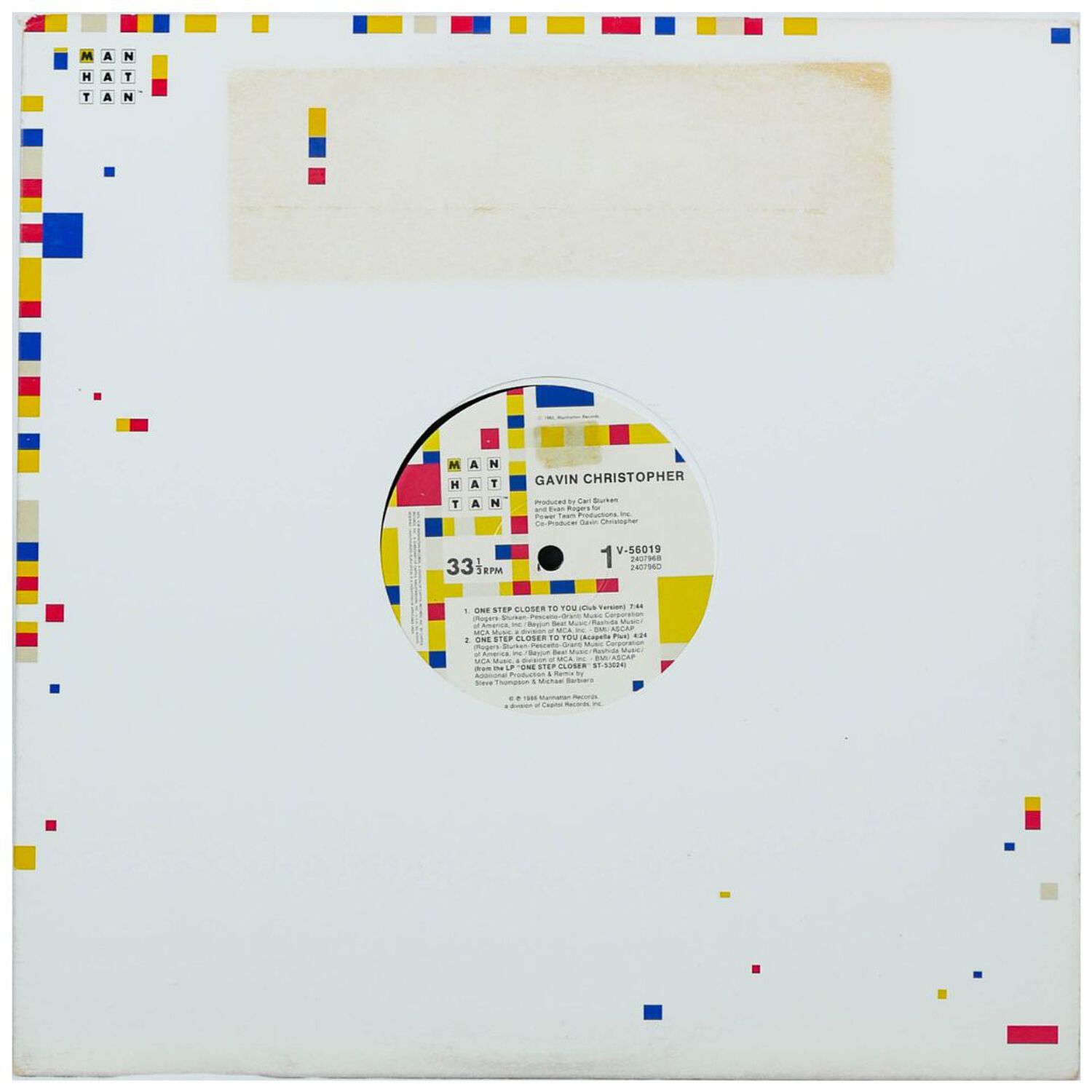 Gavin Christopher - One Step Closer To You | 12" Maxi Single Usado image number 0.0