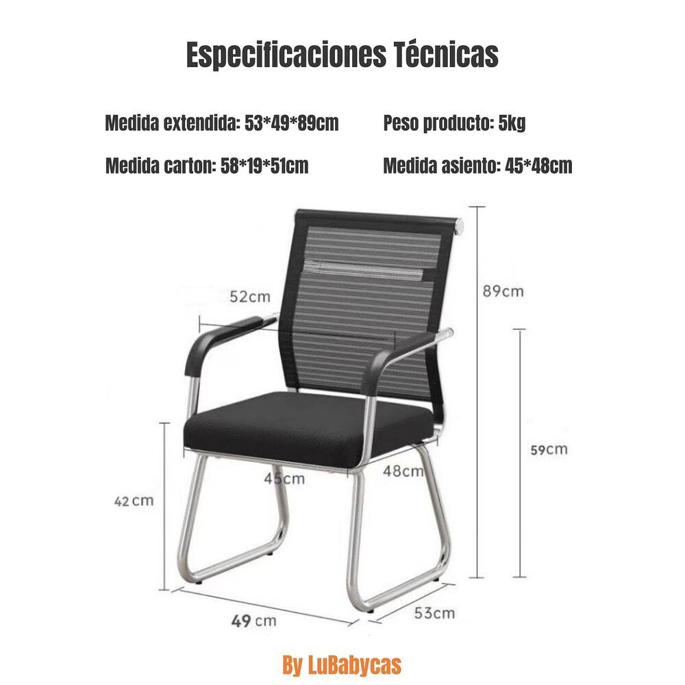 Silla De Escritorio Oficina Negra By Lubabycas image number 2.0