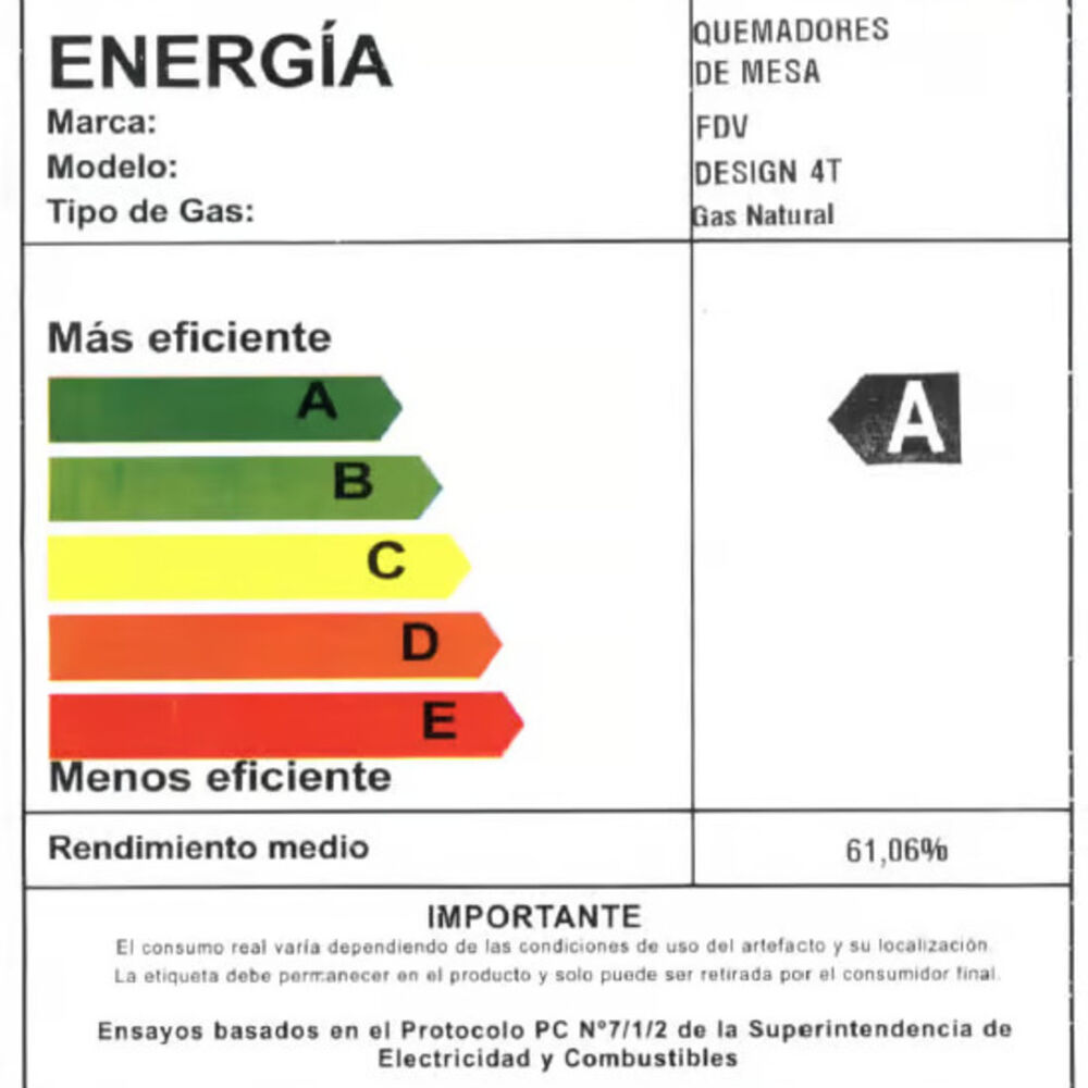 Encimera A Gas Licuado Design 60 Cm Fdv: 4 Quemadores, 1 Triple Corona image number 11.0