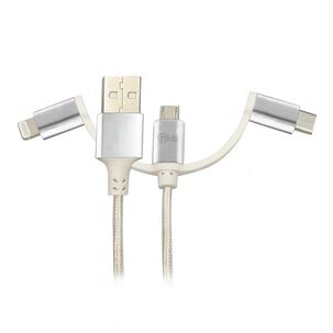 Cable Usb 3 En 1 Mlab Multi Conector 1m Blanco