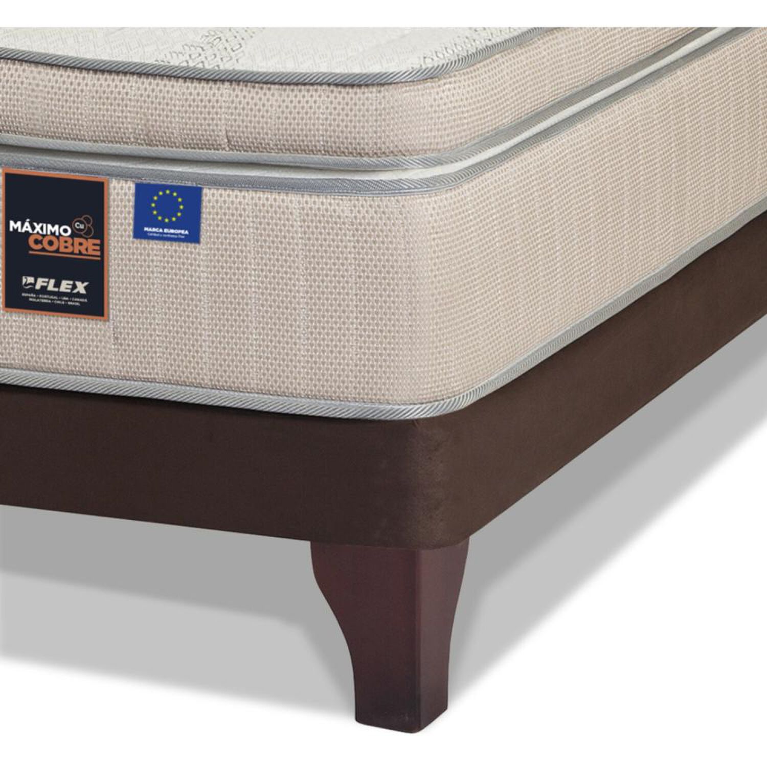 Cama Europea Flex M&aacute;ximo Cobre / 2 Plazas / Base Normal + Set De Maderas image number 2.0