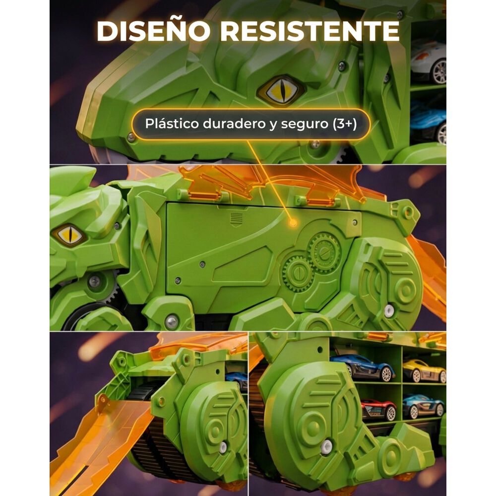 Juguete Dinosaurio Lanzador Autos 12 Para Ni&ntilde;os image number 5.0