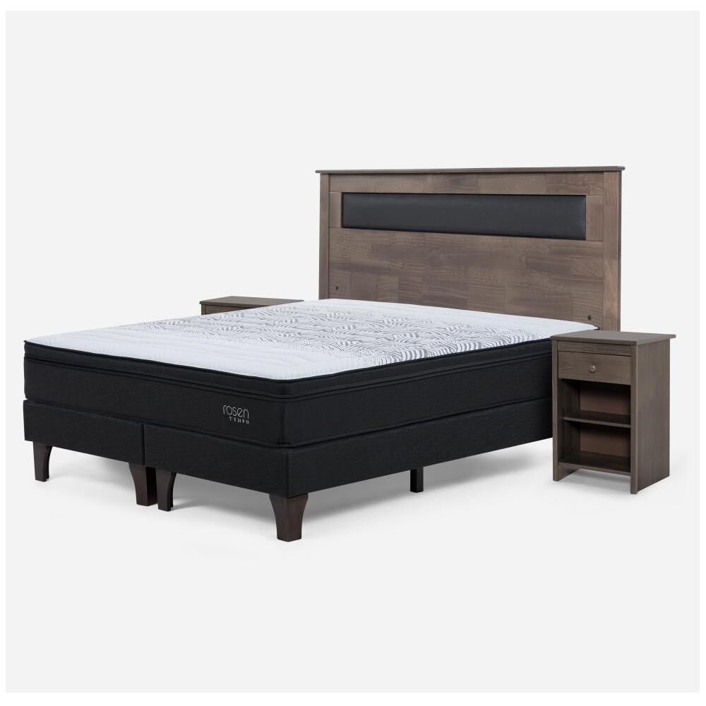 Cama Europea Rosen Tempo / 2 Plazas / Base Dividida + Set De Maderas image number 1.0