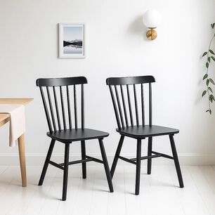 Pack De 2 Sillas Windsor Madera - Negra