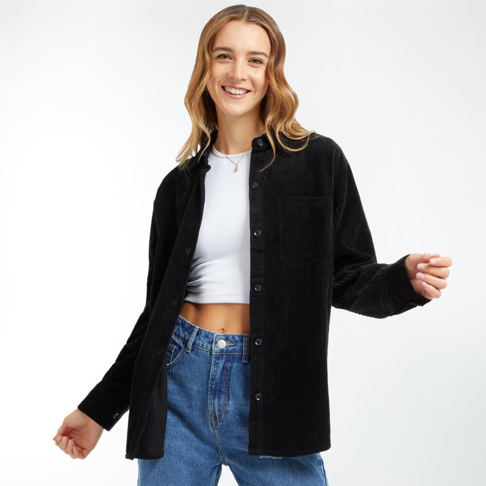 Blusa Cotelé Oversize Manga Larga Cuello Camisero Mujer Freedom image number 0.0