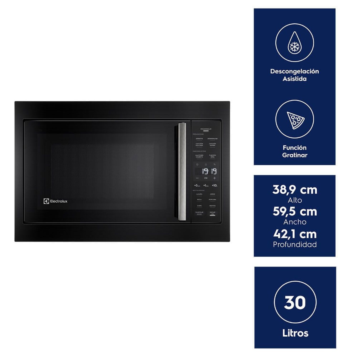 Microondas Empotrable 32 Litros Digital Grill Me3bp Negro image number 1.0