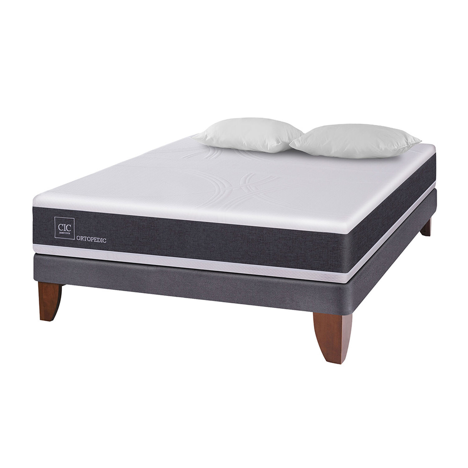 Cama Europea Cic New Ortopedic / 2 Plazas / Base Normal + Almohadas image number 0.0