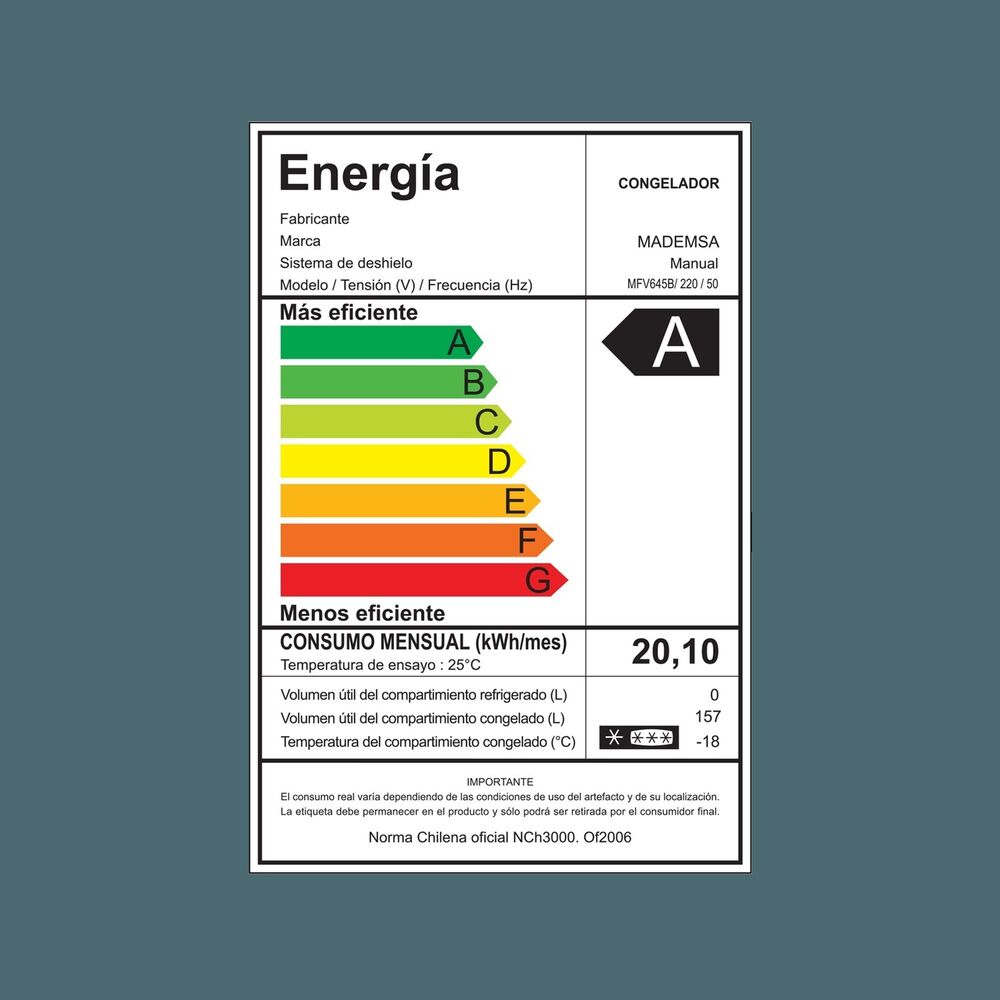 Freezer Mfv645b Blanco 157l Vertical Mademsa image number 10.0