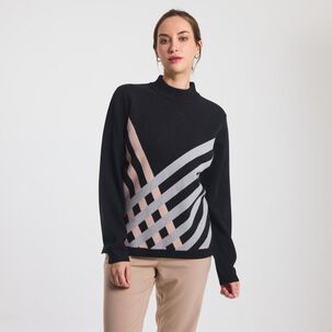 Sweater Diseño Bloques Delanteros Manga Larga Mujer Lesage